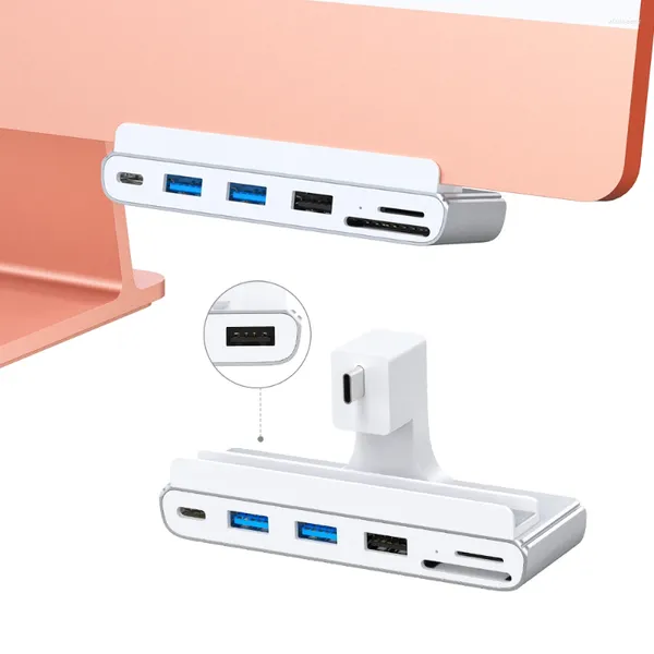 Qwiizlab USB C Hub Adattatore 6 in 1 USB-C 5 Gbps Lettori di schede USB-A 100 MB/s per IMac 24 pollici M1/M3