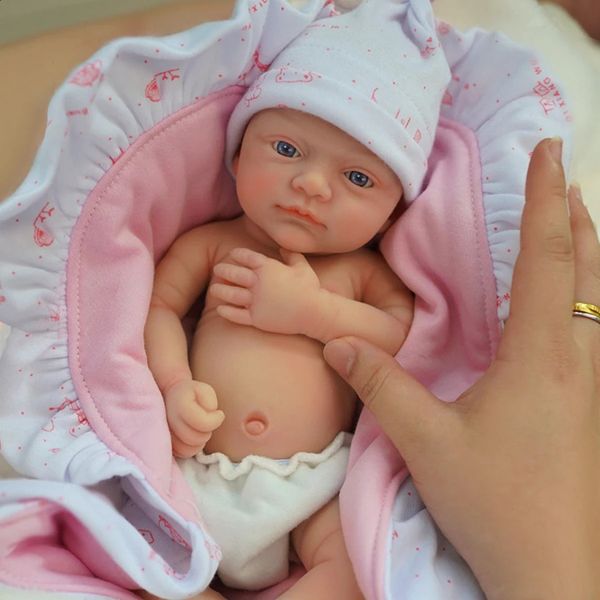 12 Micro Preemie Ganzkörper-Silikon-Babypuppen Junge Toby Girl Luna Lebensechte Reborn Surprice Kinder AntiStress 240119
