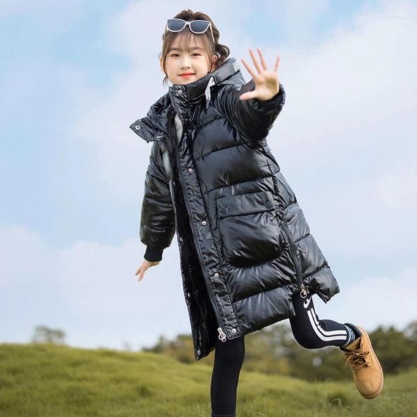 Cappotto giù per il cappotto 2024 giacca invernale per bambini ragazze parka snowsuit snowsuit impermeabile per bambini con cappuccio abbigliamento da abbigliamento da esterno 5-12 anni Q240507