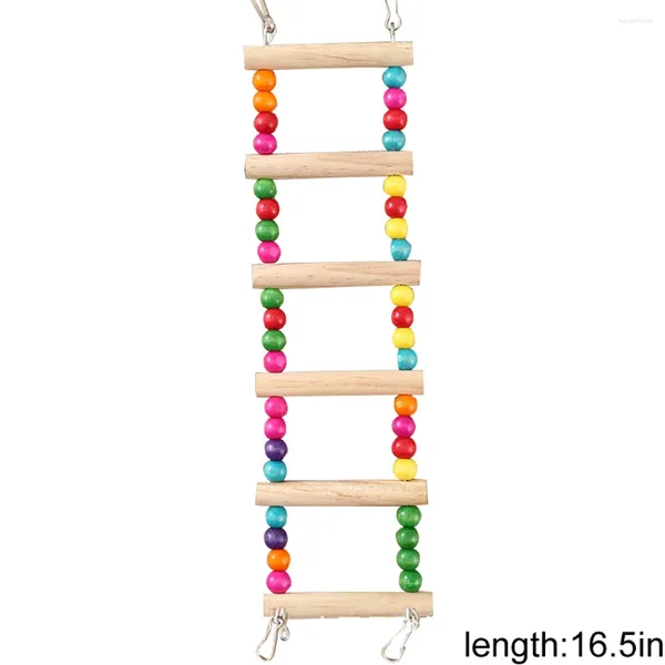 Outros suprimentos de pássaros pássaros brinquedo escadas de madeira balanço scratcher poleiro escalada 3/4/5/6/7 escada gaiola hamsters papagaio brinquedos pendurados pet