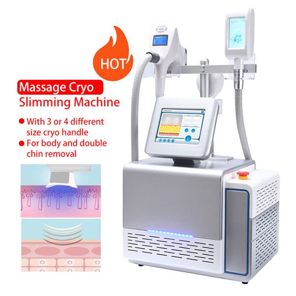 Vendita calda 2 in 1 Sistema di raffreddamento Massaggio 360 Cryolipolysis Cryo Dispositivo dimagrante Butt Vacuum Machine Sistema di cavitazione sotto vuoto Scultura del corpo Macchina di bellezza