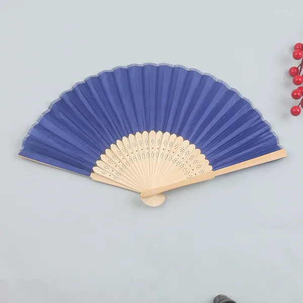 Dekoratif Figürinler 1 PCS Kişiselleştirilmiş Baskı Gravürü Düğün Favor İpek Fan Özelleştirilmiş Adı Bez El