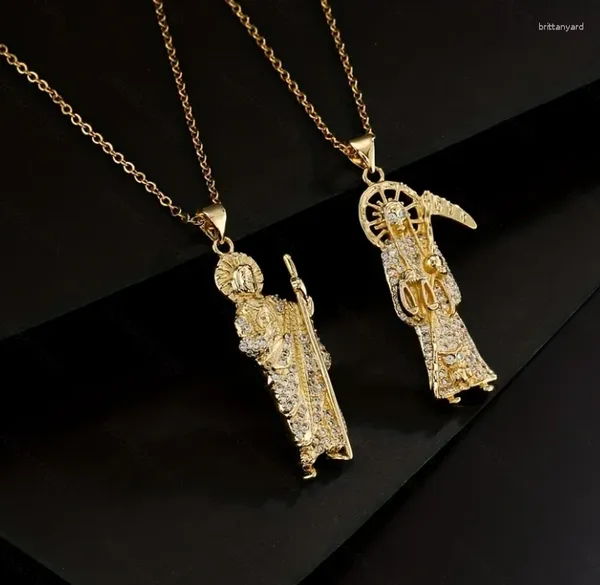 Ожерелья с подвесками в европейском и американском стиле, золотого цвета, ожерелье со смертью Иисуса, мужские и женские личности, хобби