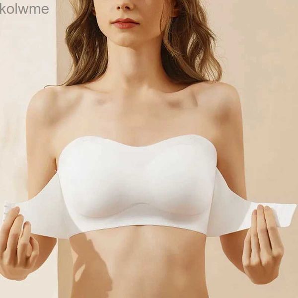 Sutiãs femininos sem alças sutiã sem costura topos de tubo respirável sem fio sutiã de casamento push up sutiãs sexy lingerie feminina invisível yq240203