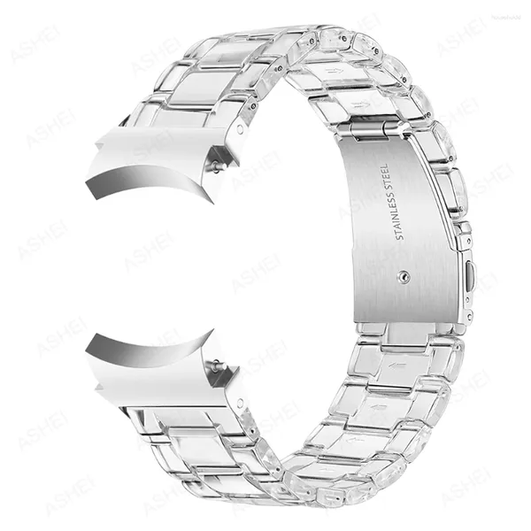 Faixas de relógio sem lacunas para Samsung Galaxy Watch6 4 Band Classic 46mm 47mm Pulseira de resina clara 5 Pro 44mm 40mm Gap