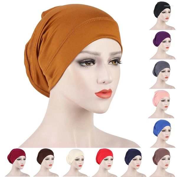 Roupas étnicas Multicolor Oração Chapéus Muçulmanos Turbante Mulheres Hijabs Lenço Árabe Headcloth Tubo Chapéu Lady Beanies Base Cap Cabeça Envoltório Câncer