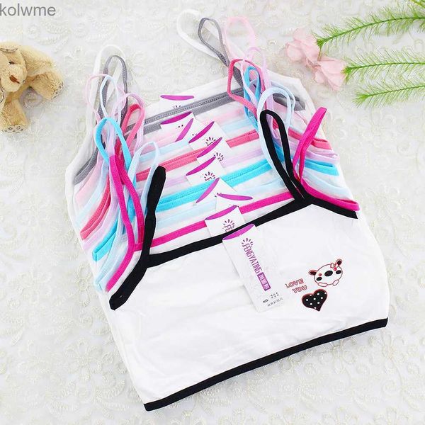 3PCS Mädchen Dünne Riemen Baumwolle Student Mädchen Unterwäsche Sommer Weste-stil Kleine Sling Bh 7-14 Jahre trainings Bh YQ240203