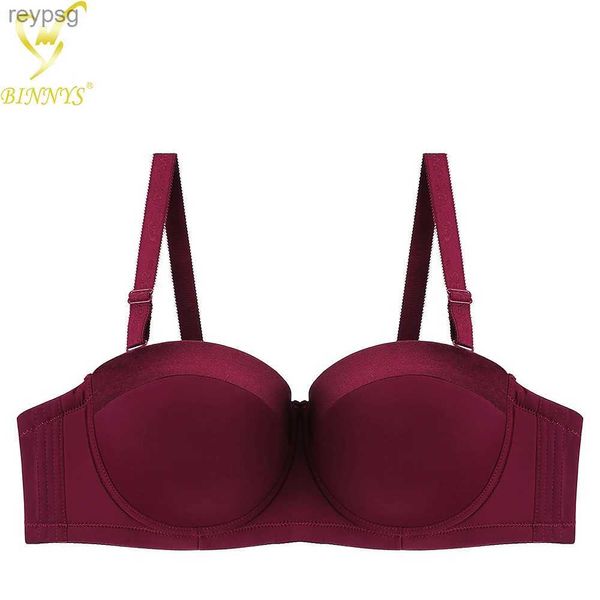 Sutiãs Binnys Womens D Cup Strapless Bra 38d Lingerie Feminina Plus Size Big Cup Womens Underwear Senhoras Tamanho Grande Mulheres Bras YQ240203