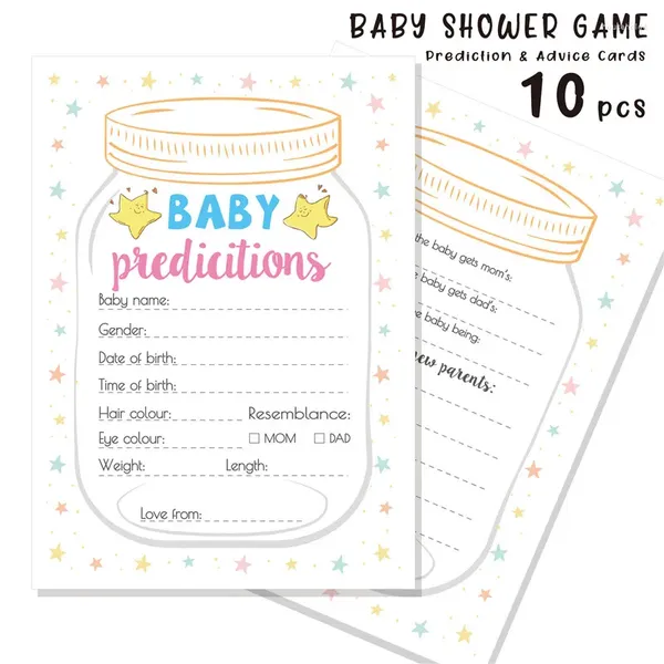 Decorazioni per feste 10 carte da gioco per baby shower per il primo compleanno, giochi di rivelazione del genere in famiglia, anniversario