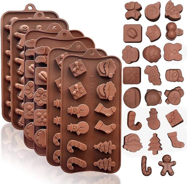 Stampi da forno Biscotti di Natale Stampo in silicone Vassoi decorativi Stampo per caramelle al cioccolato Attrezzi per torte Accessori decorativi