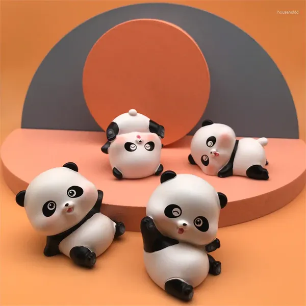 Dekorative Figuren Mini Panda Puppe Desktop Ornamente Miniaturen Pandas für Kuchen Dekoration Harz Home Decor kreative Autozubehör