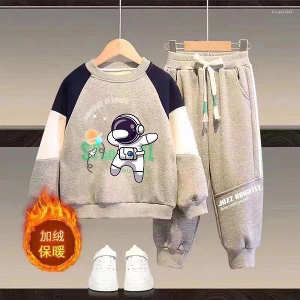 Kleidung Sets Herbst Jungen Kinder Fleece Sweatshirt Mäntel Hosen Trainingsanzug Für Kinder Kleidung Set 4-12 Jahre Alte Mode Outfits