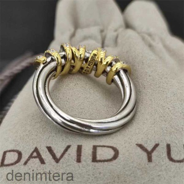 Twisted Dy Vintage Band Designer Eheringe für Frauen Männer Geschenk Diamanten 925 Sterling Silber Mode 14k Vergoldung Verlobung Luxus Dy Ring Schmuck APTK