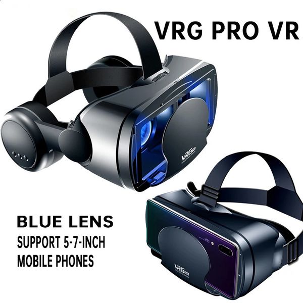 VRG PRO VR realidade virtuelle 3D-Brille Box Stereo Helm Headset mit Fernbedienung für IOS Android Brille Smartphone 240130