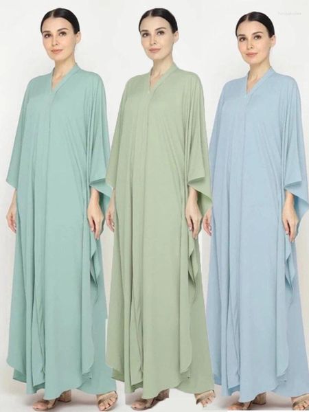 Abbigliamento etnico Ramadan Donne musulmane Abito Eid Abaya Indumento di preghiera Djellaba Jilbab Abito Abaya Cardigan 2024 Niqab islamico Burka Jubah