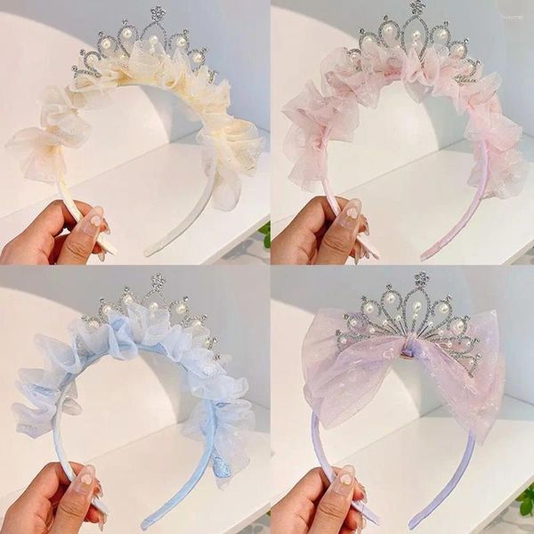 Acessórios de cabelo coroa strass princesa banda crianças festa de aniversário headbands arco nó flor hoop