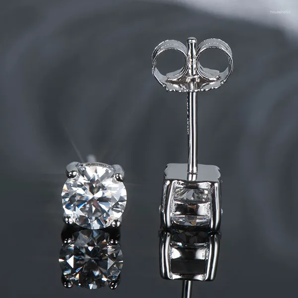 Brincos Anziw Sparkle Real Moissanite Black Diamond 925 Prata Ouro Piercing Jóias Para Mulheres Homens Presentes 3mm/4mm/5mm