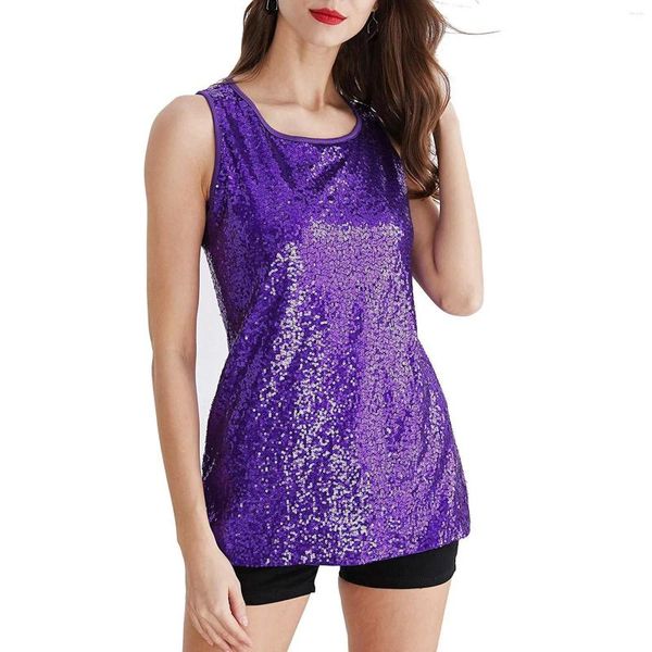 Camisoles tanques femininos lantejoulas topos sem mangas glitter camisola colete alças ajustáveis diário halter camisas mulher gráfico ativo para mulher