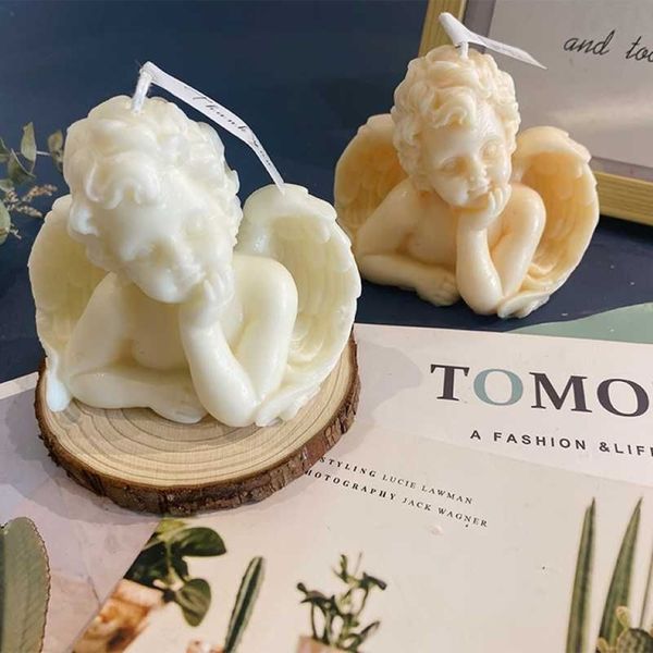 3D Angelo Bambino Candela Stampo In Silicone Argilla Sapone Fatto A Mano Fondente Forma Stampo Per Cioccolato Gesso Torta Che Decora Gli Attrezzi 210721228C