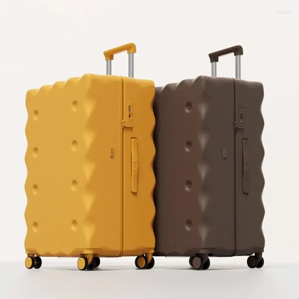Bavullar Mifuny Cookie Trunk Çok Fonksiyonlu Yuvarlanan Bagaj Tekerleklerle Taşınıyor Biniş Bavul Case Business Seyahat Tramvay