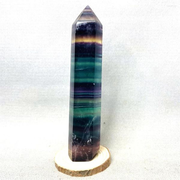 Estatuetas decorativas pedra preciosa natural torre fluorite arco-íris cristal casa jardim decoração espiritual presente de meditação com cura de pedra