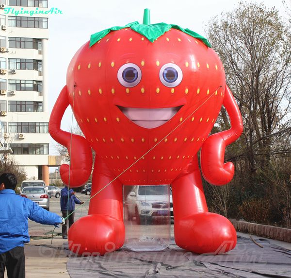 Balão de publicidade por atacado 3m/5m 10/16,4 pés de altura bonito inflável morango homem planta dos desenhos animados criativo ar explodir propaganda de morango