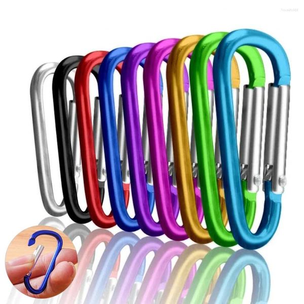 Anahtarlıklar Mini Karabiner Anahtarlık Alüminyum Alaşım D-Ring Toka Bahar Snap Snap Klima Kileyler Açık Kamp Araçları