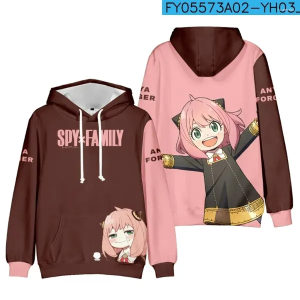 Felpe con cappuccio da uomo Fashion Spy X Family Felpa con cappuccio 3D stile anime Anya Forger Cartoon Ragazzi e ragazze Felpa Harajuku Donna Large