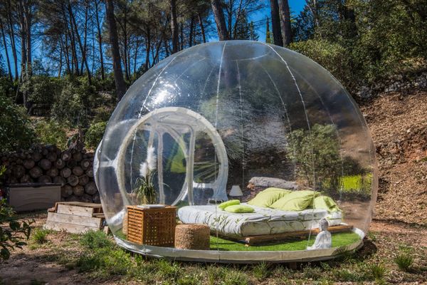 Treça de bolha de 5m por atacado à venda Big Size Bubble Bubble Tent com Fan Transparent House House Hotel Dome Tent da tenda de Igloo para acampar