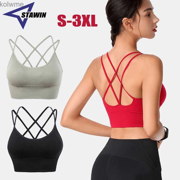 Bras S-XXXL Nylon Top Mulheres Sutiã Sexy Top Mulher Respirável Roupa Interior Mulheres Cross Fitness Yoga Sports BraGym Sportswear Colete para Mulheres YQ240203