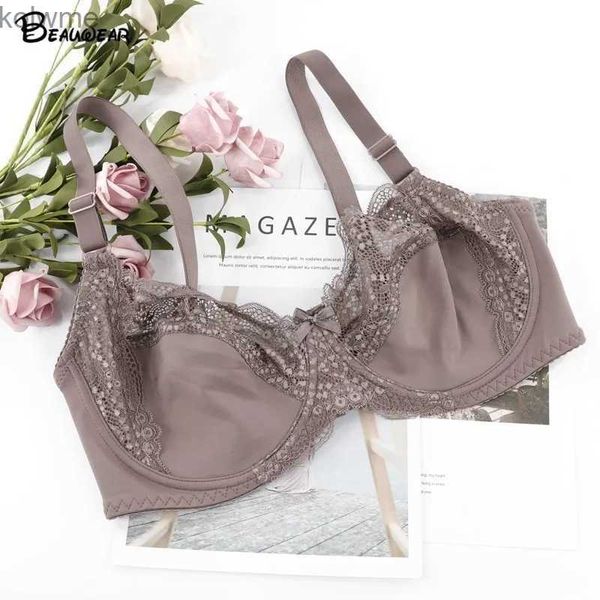 Reggiseni Beauwear Reggiseni di grandi dimensioni Coppa per donna Reggiseno non imbottito con ferretto Donna Biancheria intima sexy con coppa intera Reggiseno taglie forti YQ240203