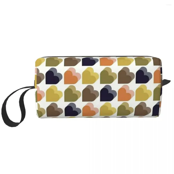 Borse per cosmetici Love Hearts Multi Orla Kiely Borsa per trucco grande Borsa per bellezza Borsa da viaggio Moda retrò Organizer per unisex