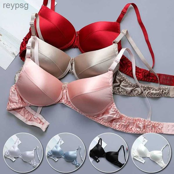 Sutiãs sutiãs femininos sutiã de seda de cetim ultra-fino respirável sem fio roupa interior feminina sexy lingerie superior push up sutiã yq240203