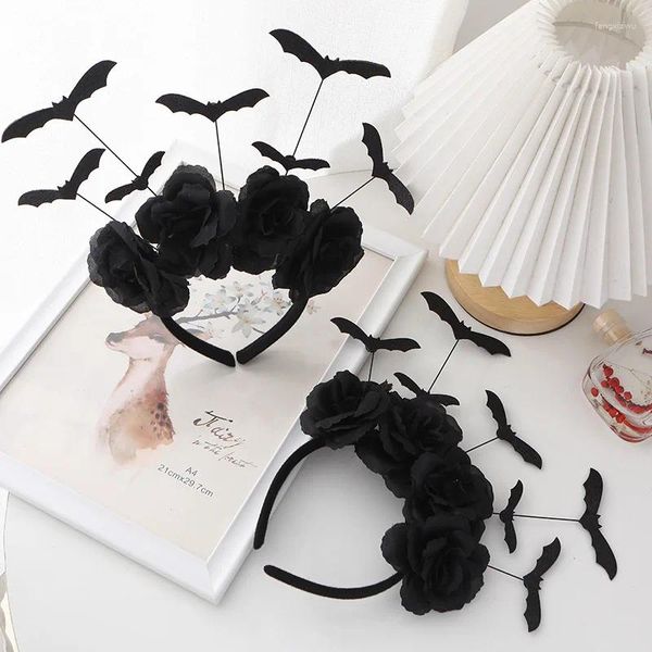 Acessórios de cabelo Halloween Bat Headband Crianças Dress Up Headwear Hairband Bruxa Traje Suprimentos Adereços Feliz Helloween Party 2024