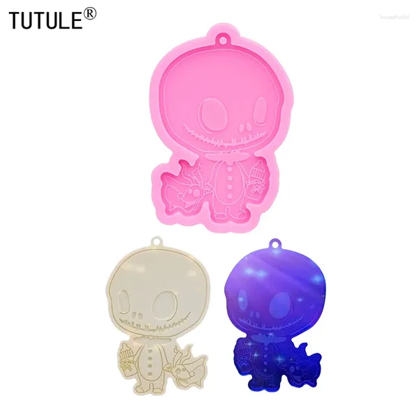 Moldes de cozimento Brilhante Crânio de Halloween Garrafa de Bebê Chaveiro Molde de Silicone Resina Epóxi Adorável Criaturas Kawaii Argila de Polímero