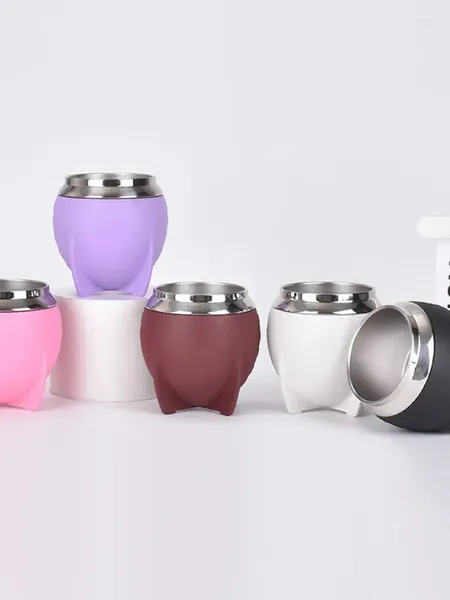 Garrafas de água de aço inoxidável Madai Cup Dupla camada de resfriamento a vácuo e isolamento criativo café portátil em forma de U