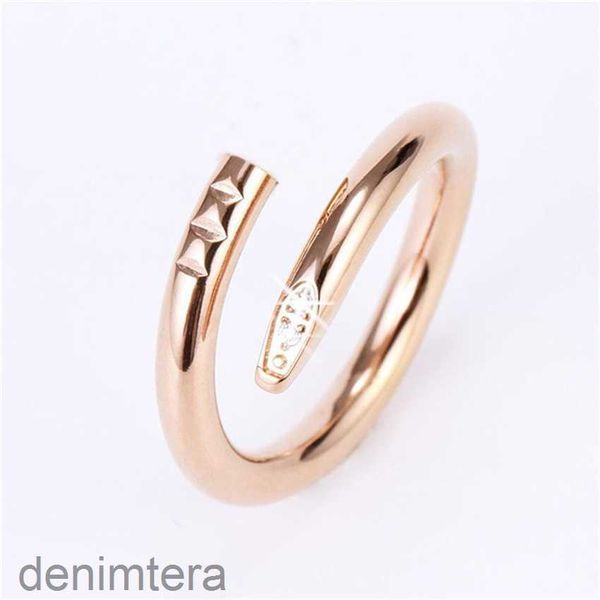 Drei Stein Herren Ring Weißgold Designer Nagel Luxus Schmuck Midi Versprechen Ringe für Frauen Paar Passende Titan Stahl Legierung mode Zubehör O1D3