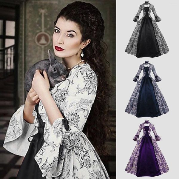 Abiti casual Taglie forti 5XL Abito da donna Palazzo Party Cosplay Rinascimento medievale Manica svasata Abito formale vittoriano Pin Up A Line