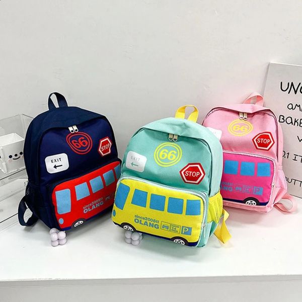 Cartoon Auto Kinder Schultaschen Für Mädchen Jungen Kinder Rucksack Kindergarten Kleinkind Baby Mode Schultasche 240129