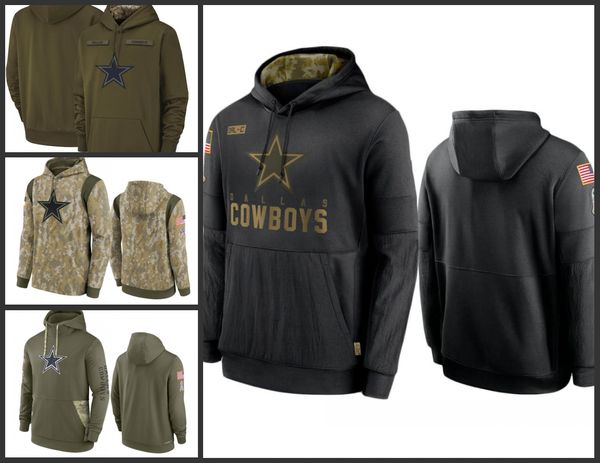 Felpa con cappuccio pullover con cappuccio Performance Sideline Performance di Dallas''Cowboys'Men Women Youth Salute to Service