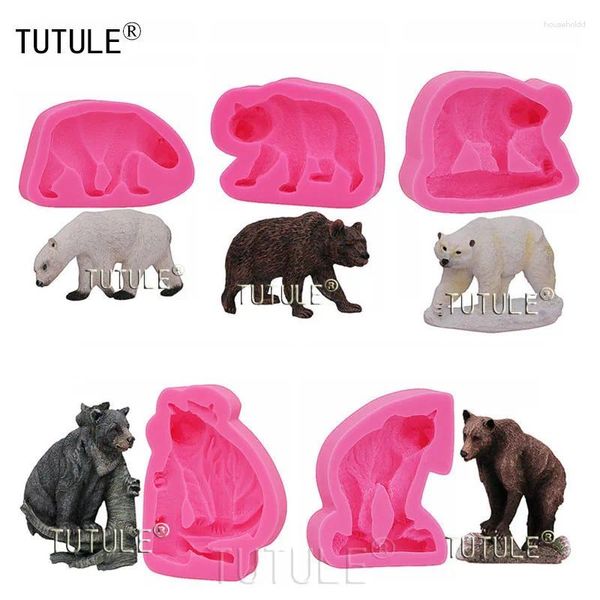 Moldes de cozimento gadgets cão urso molde de borracha de silicone flexível comida segura molde moldclay fondant doces chocolate cupcake