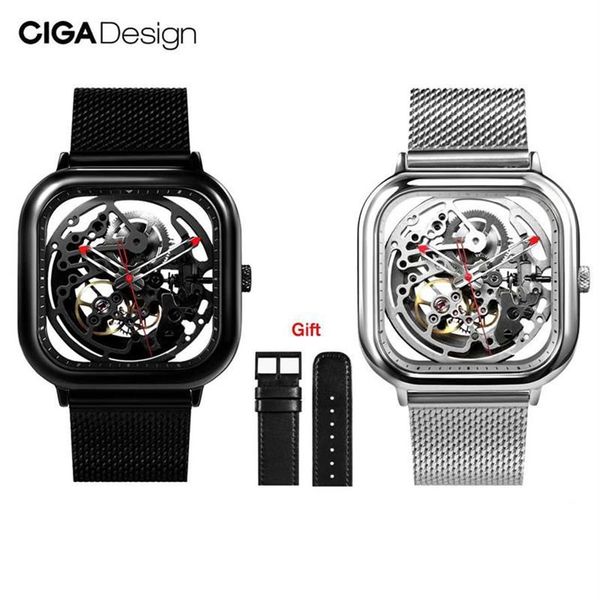 Original Xiaomi Youpin CIGA Design Uhr Automatische Aushöhlung Mechanische Uhr Männliche Quadratische Mechanische Uhren CYX-C7 30024552914