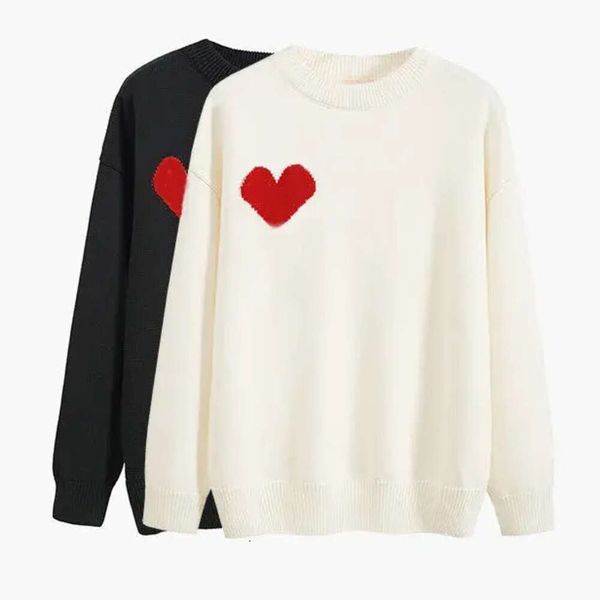 Tasarımcı Sweater Aşk Kalp Bir Erkek Kadın Sevenler Çift hırka Örgü V Yuvarlak Boyun Yüksek Yakalı Kadınlar Moda Mektup Beyaz Siyah Uzun Sleev 676