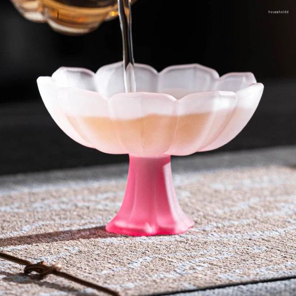Kupalar renkli sır pastel gao zube uzun çay fincanı pirinç şarap cam ışık lüks yüksek değerli ana bardak