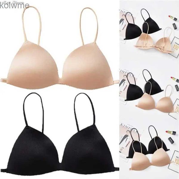 Reggiseni da donna senza anello in acciaio Confortevole reggiseno invisibile senza spalline intimo senza spalline nero / reggiseno NUDE per donna intimo donna YQ240203