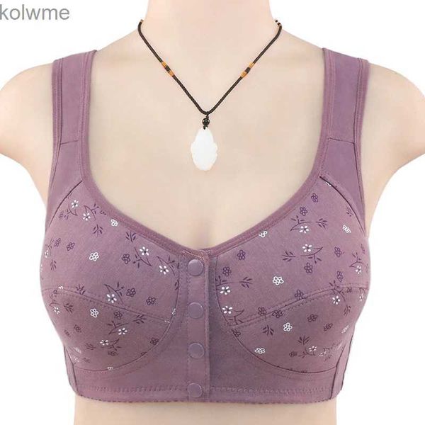 Sutiãs push up sutiã completo plus size feminino algodão roupa interior fechamento frontal sutiã sem fio bralette respirável macio esporte sem costura yq240203