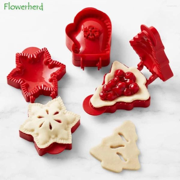 Backenwerkzeuge Mini Pie Maker für Weihnachtsfeier liefert Schneeflocke Baum Kürbis und Eichel Teig Presser Taschenhandform