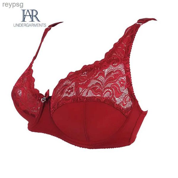 Reggiseni Reggiseni Coppa grande Reggiseno sexy in pizzo con anello in acciaio raccolto Coppa ultrasottile Tipo Prospettiva Tinta unita Intimo donna Plus Reggiseno YQ240203