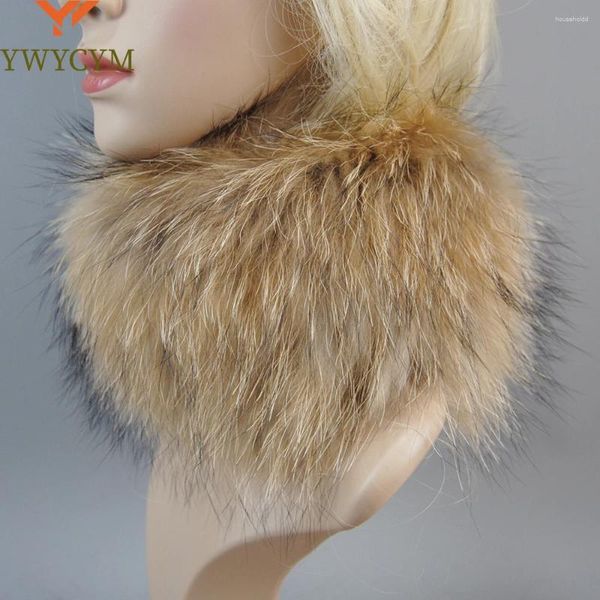 Lenços Lady Real Fox Fur Scarf Meninas Quente Macia Malha Boa Elastic Headband Marca Mulheres Anel Genuíno