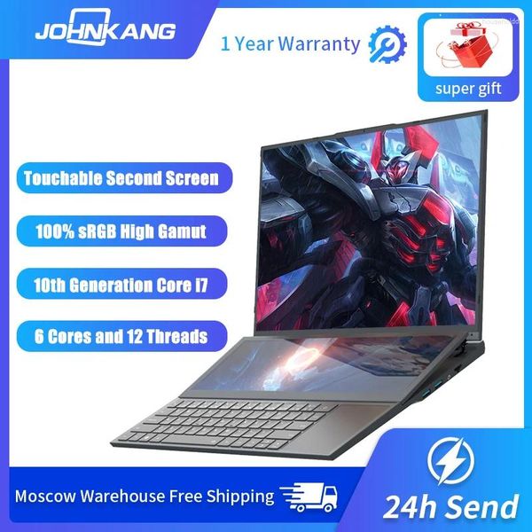 Dual-Screen-Laptop Intel Core I7 10750H 16,1 Zoll 14,1 Full HD Touch-Gaming-Laptops High-End-Business-Computer